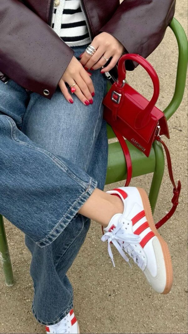 Classic White Red Kicks - Image 10